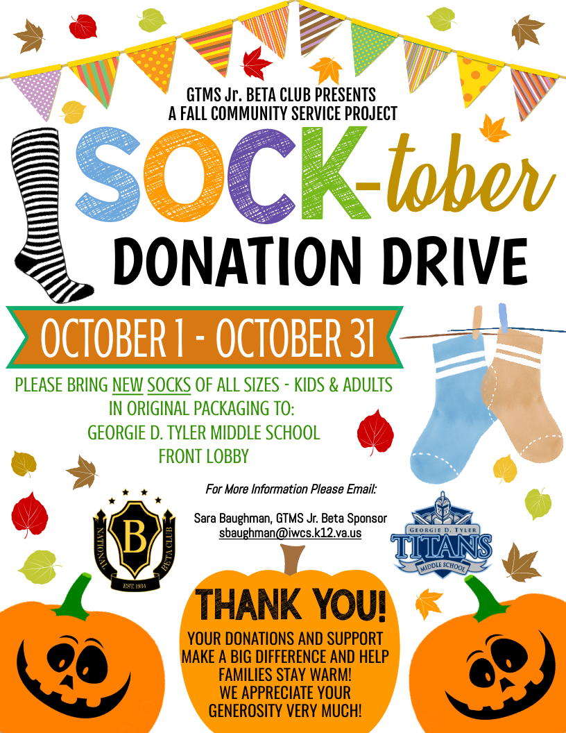 Sock-tober! Donate Socks in October!